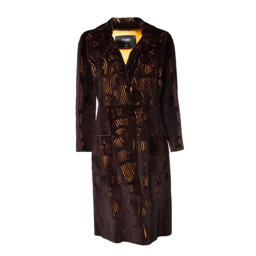 Fendi Lasercut mink and leather coat